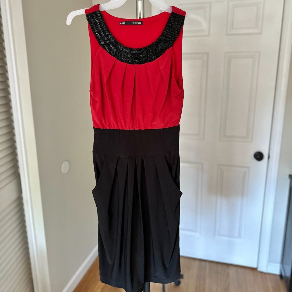 Black-and-red sequined Maurice’s dress